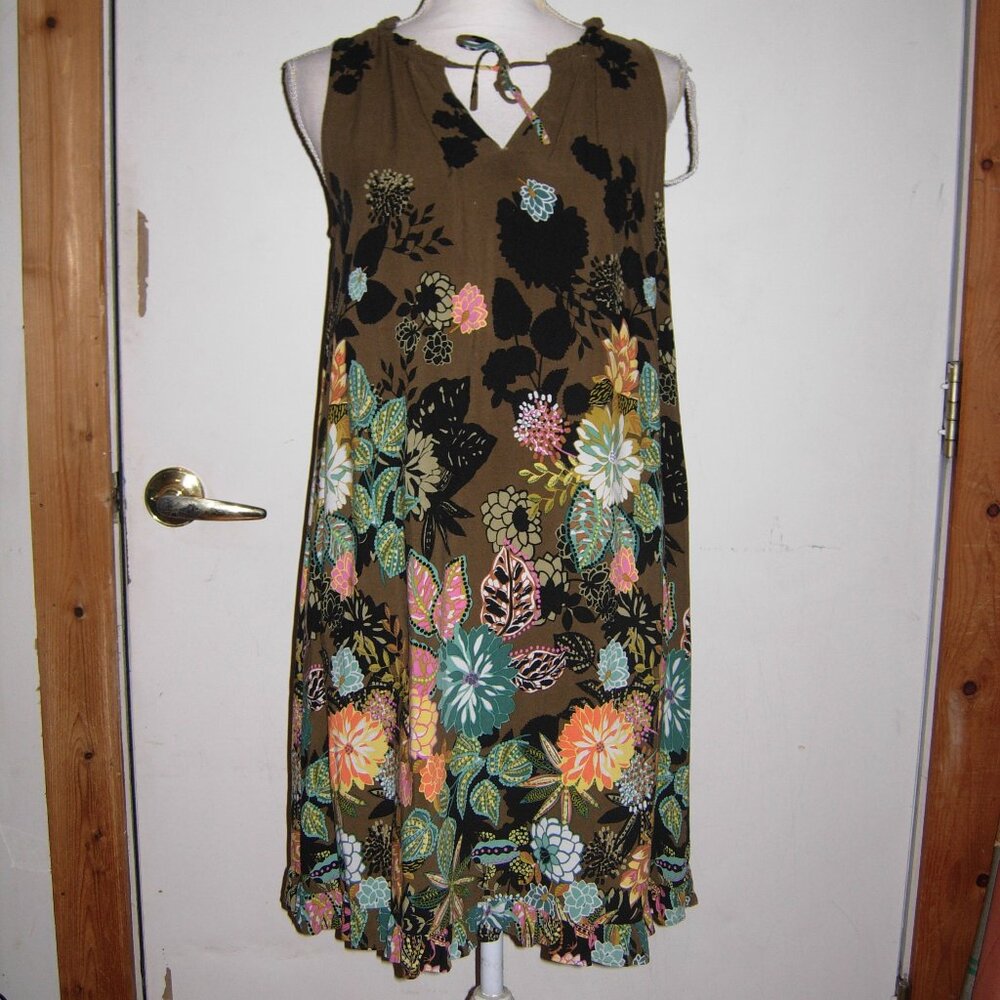 LOFT Sleeveless Dress Ruffled Hem S